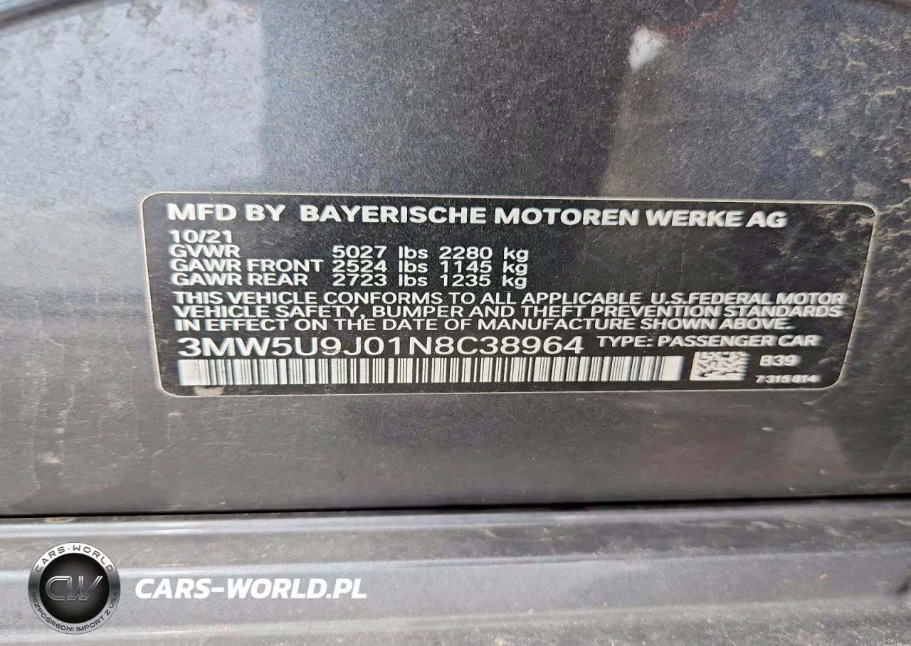 2022 BMW M340Xi VIN:3MW5U9J01N8C38964 - 13