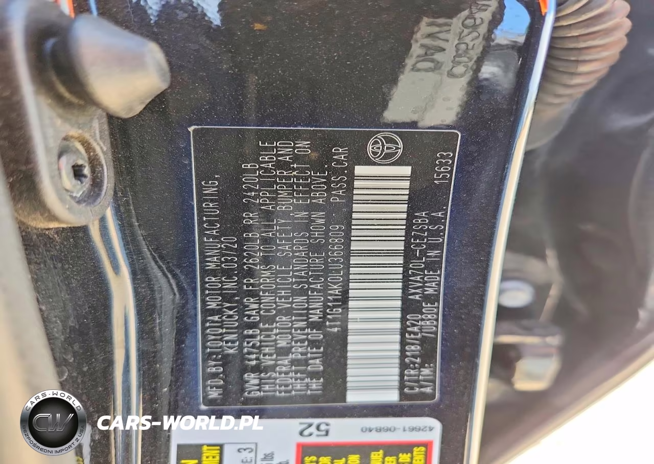 2020 Toyota Camry Se VIN:4T1G11AK0LU366809 - 12
