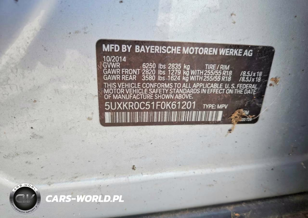 2015 BMW X5 xDrive35I VIN:5UXKR0C51F0K61201 - 13