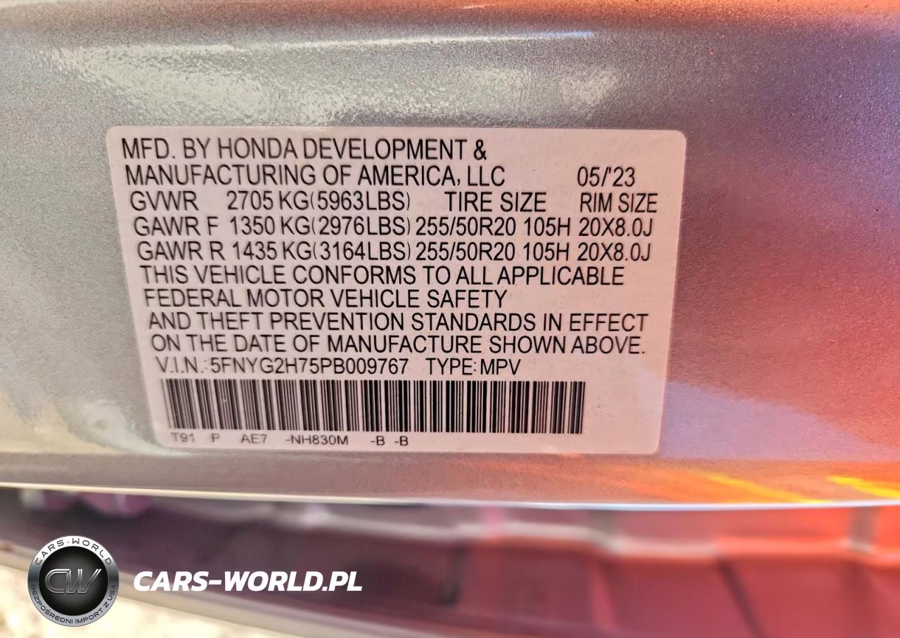 2023 Honda Pilot Touring VIN:5FNYG2H75PB009767 - 14