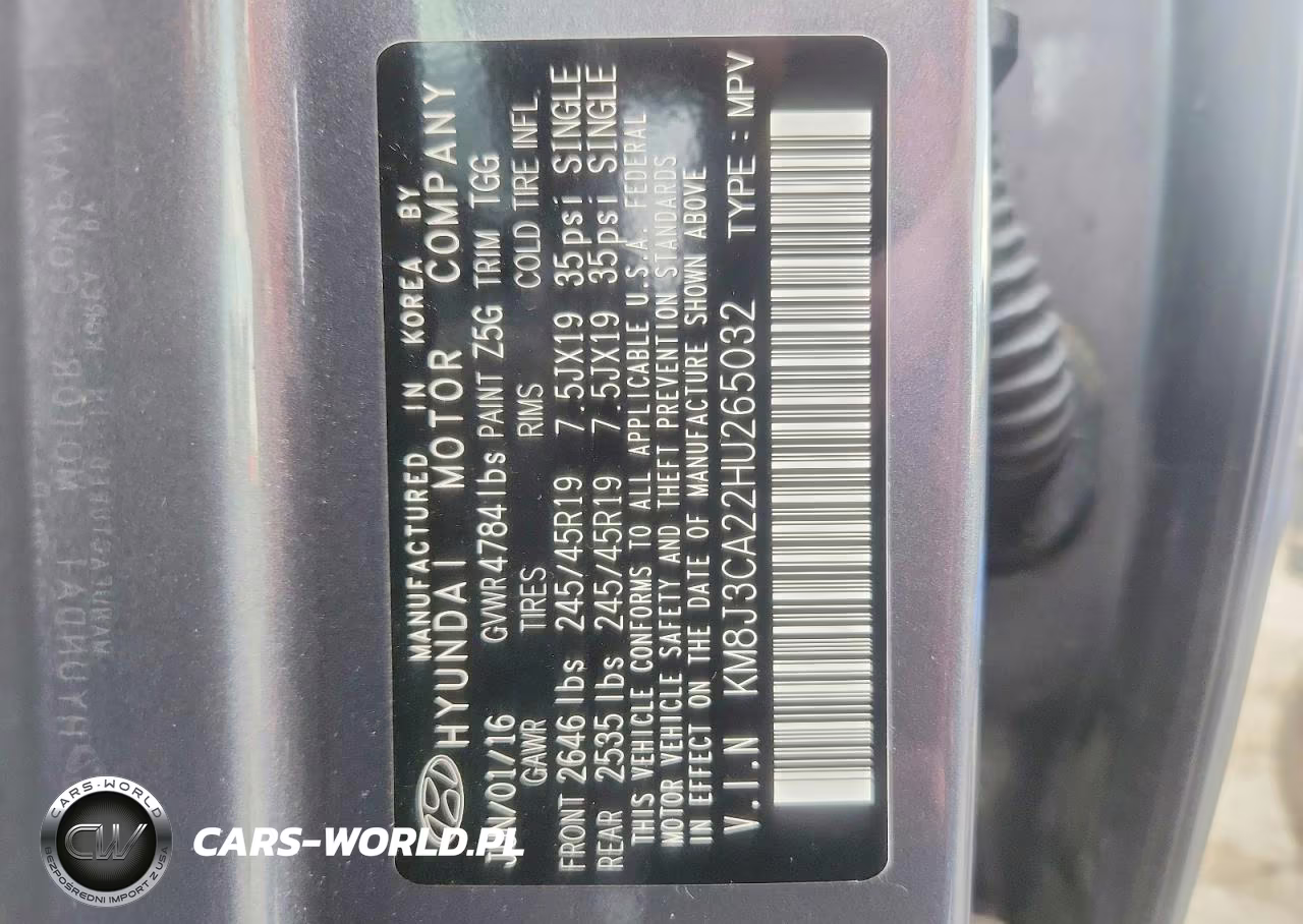 2017 Hyundai Tucson Sport VIN:KM8J3CA22HU265032 - 13