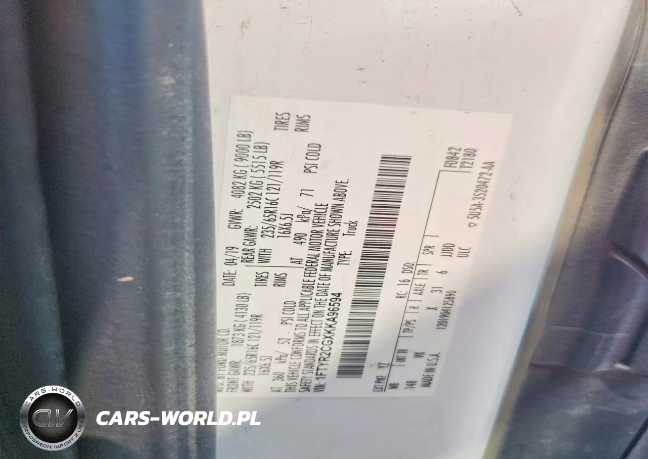 2019 Ford Transit T-250 Delivery Van VIN:1FTYR2CGXKKA96594 - 13