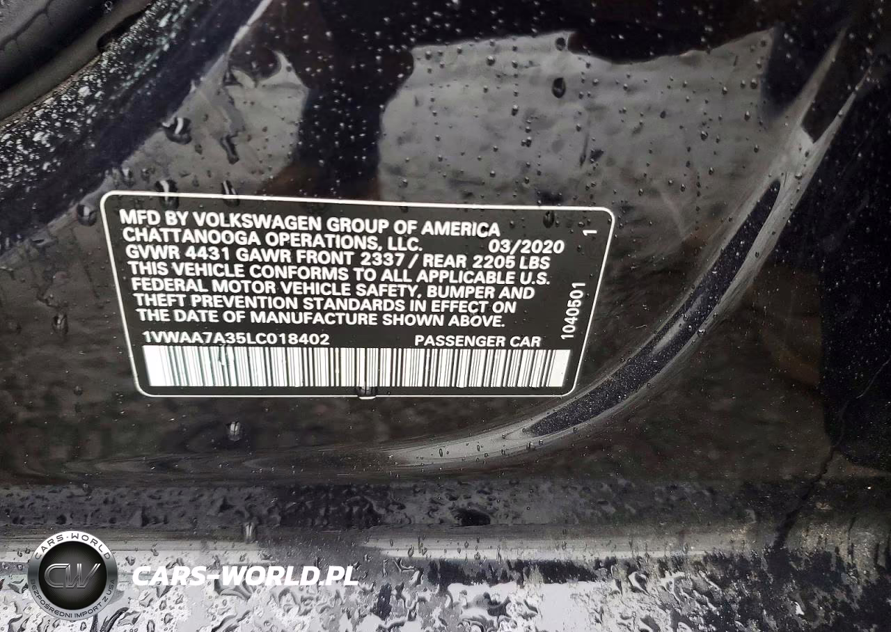 2020 Volkswagen Passat S VIN:1VWAA7A35LC018402 - 12