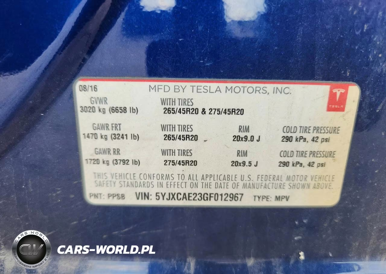 2016 Tesla Model X VIN:5YJXCAE23GF012967 - 12