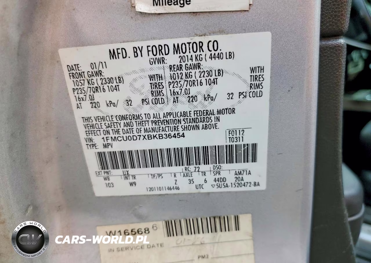2011 Ford Escape Xlt VIN:1FMCU0D7XBKB36454 - 13