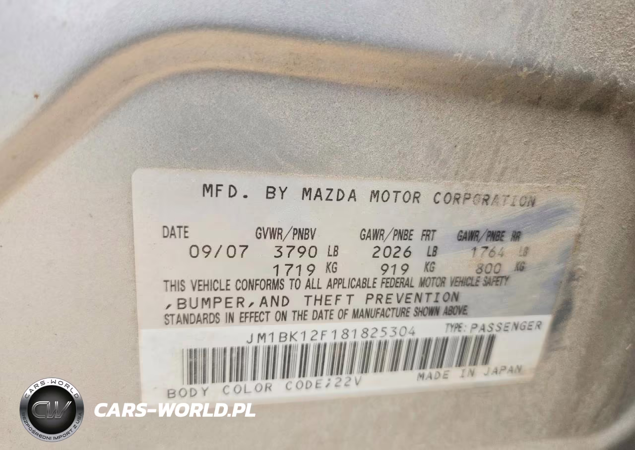 2008 Mazda 3 I VIN:JM1BK12F181825304 - 12
