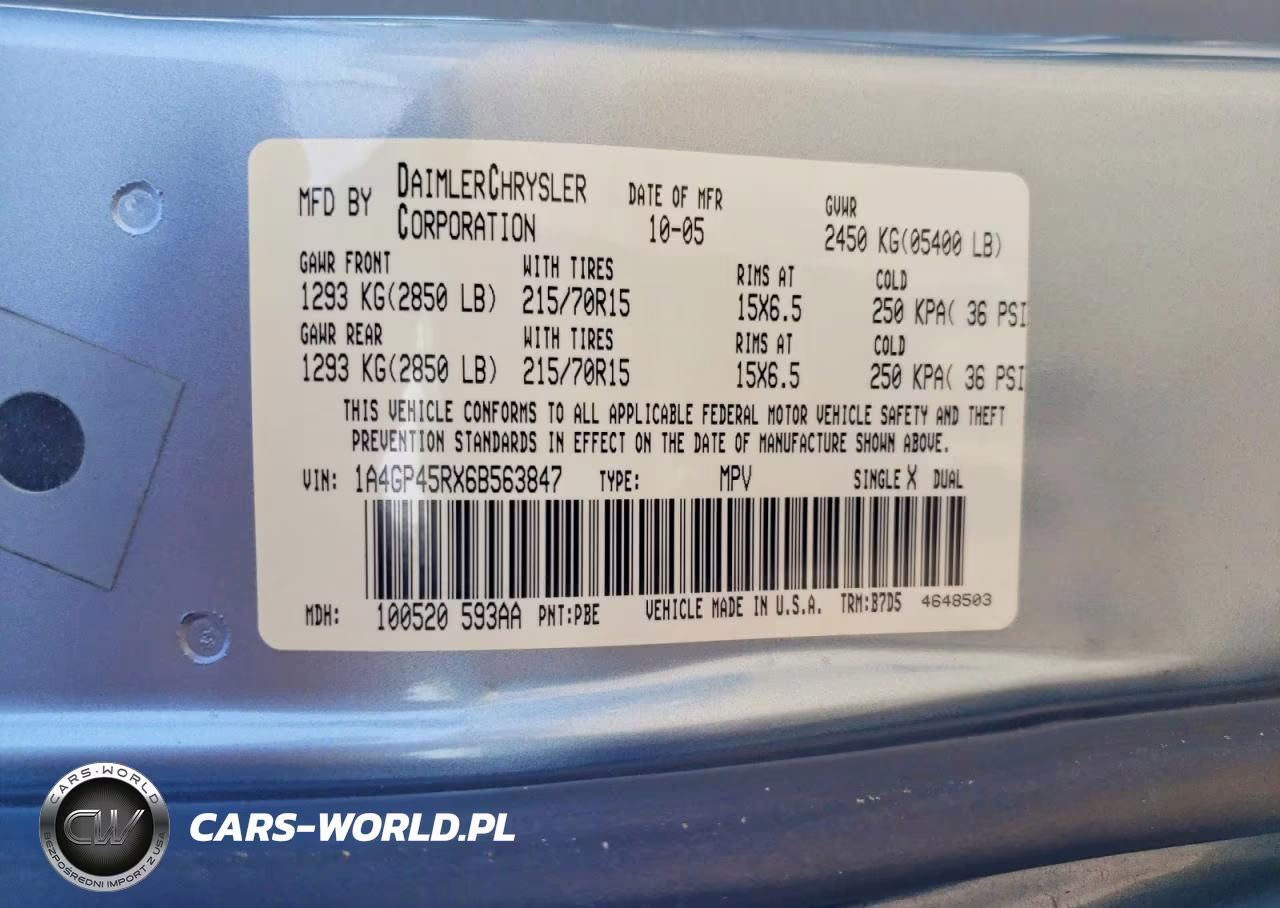 2006 Chrysler Town & Country VIN:1A4GP45RX6B563847 - 13