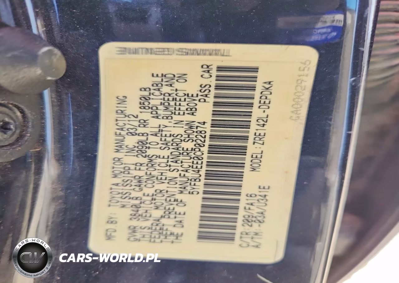 2012 Toyota Corolla L VIN:5YFBU4EE0CP022874 - 13
