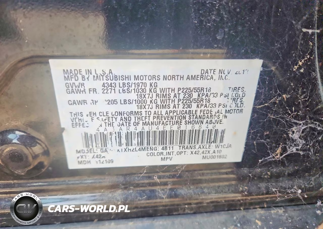 2014 Mitsubishi Outlander Sport Se VIN:4A4AR4AU4EE016840 - 13