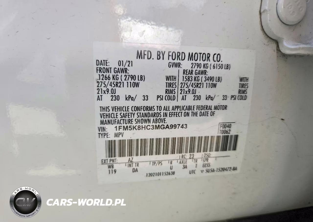 2021 Ford Explorer Platinum VIN:1FM5K8HC3MGA99743 - 13