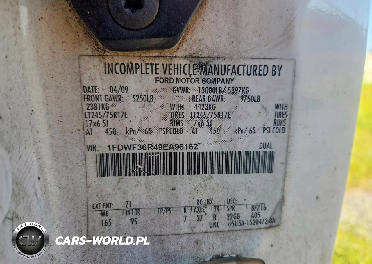 2009 Ford F350 Super Duty VIN:1FDWF36R49EA96162 - 11