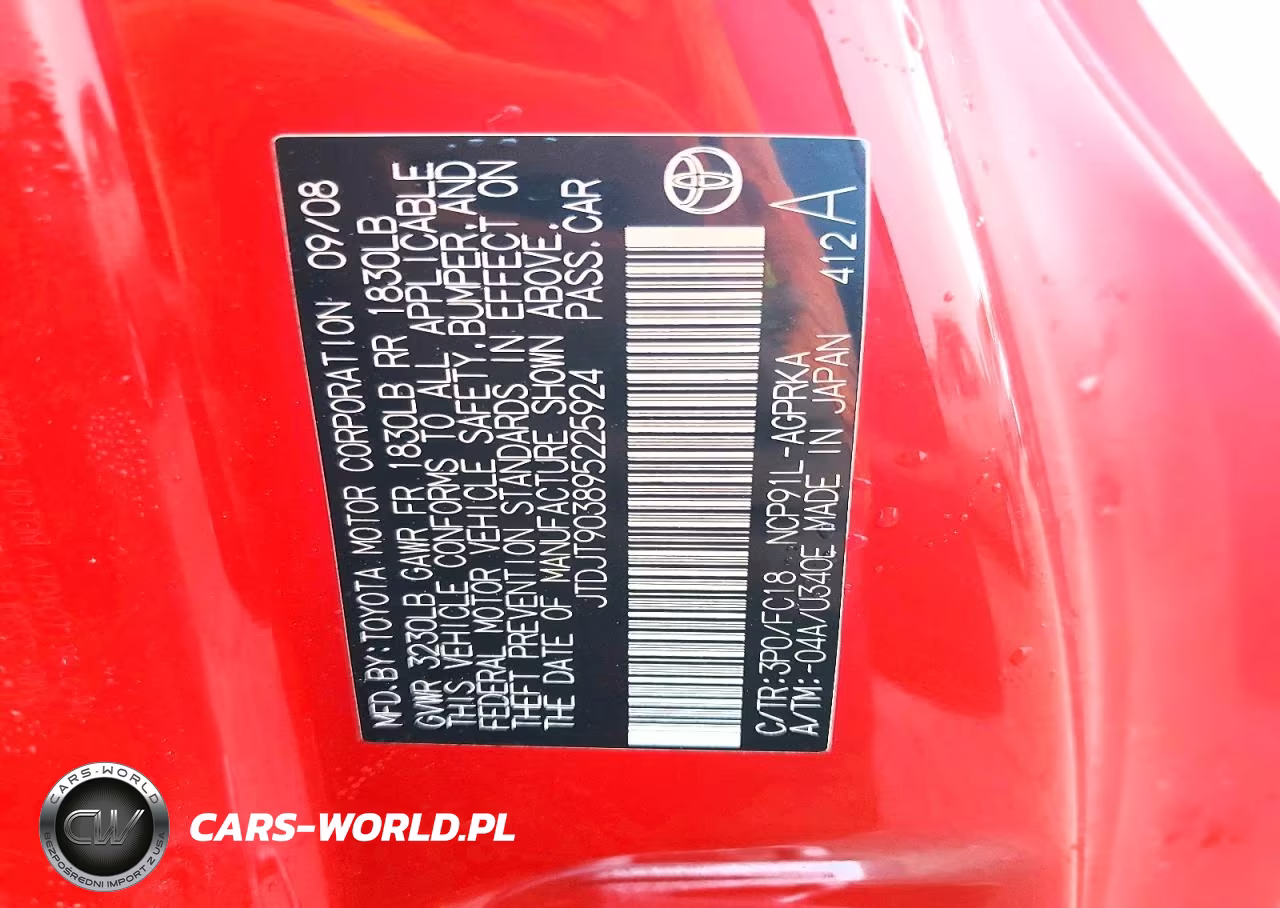 2009 Toyota Yaris Base VIN:JTDJT903895225924 - 12