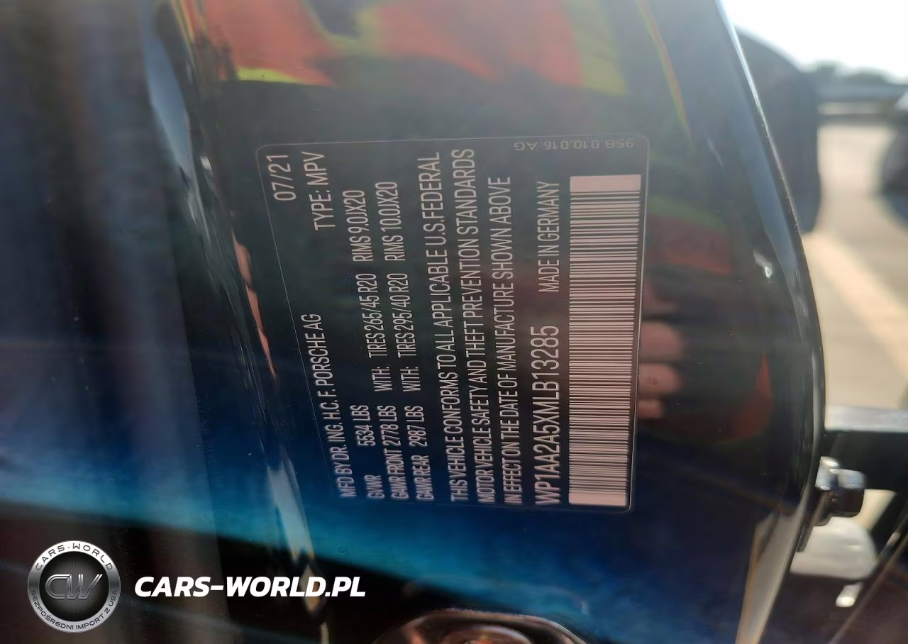 2021 Porsche Macan VIN:WP1AA2A5XMLB13285 - 13