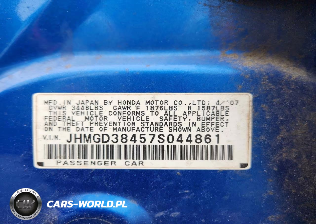 2007 Honda Fit VIN:JHMGD38457S044861 - 12