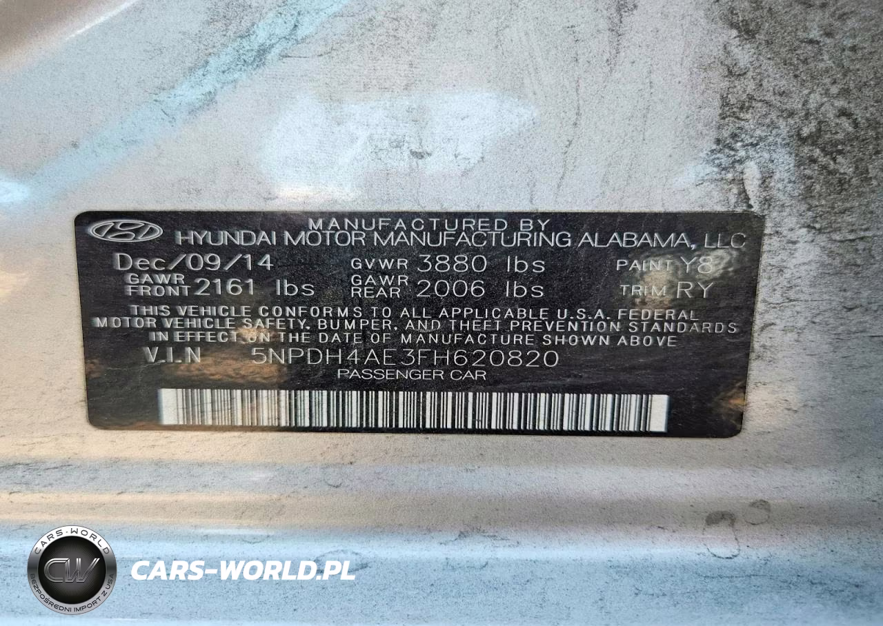 2015 Hyundai Elantra Se VIN:5NPDH4AE3FH620820 - 12