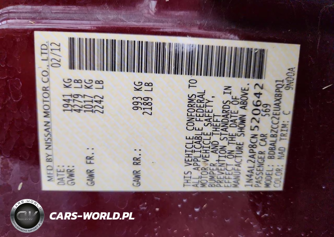 2012 Nissan Altima 2.5 VIN:1N4AL2AP8CN520642 - 13