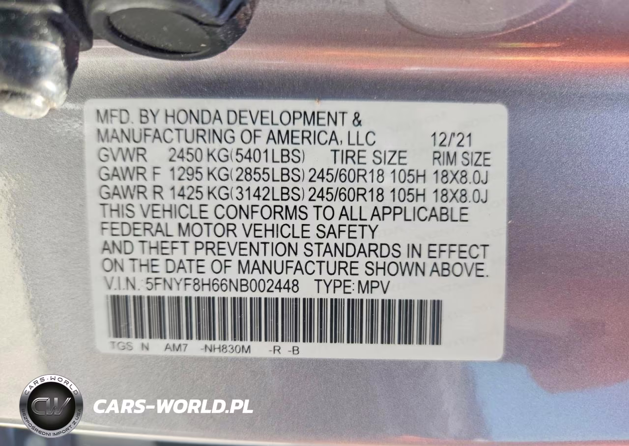 2022 Honda Passport Trail Sport VIN:5FNYF8H66NB002448 - 13