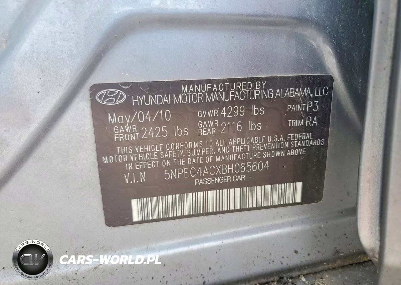 2011 Hyundai Sonata Se VIN:5NPEC4ACXBH065604 - 12