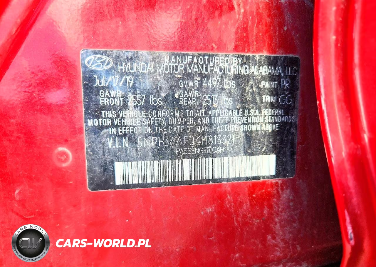 2019 Hyundai Sonata Limited VIN:5NPE34AF0KH813321 - 12