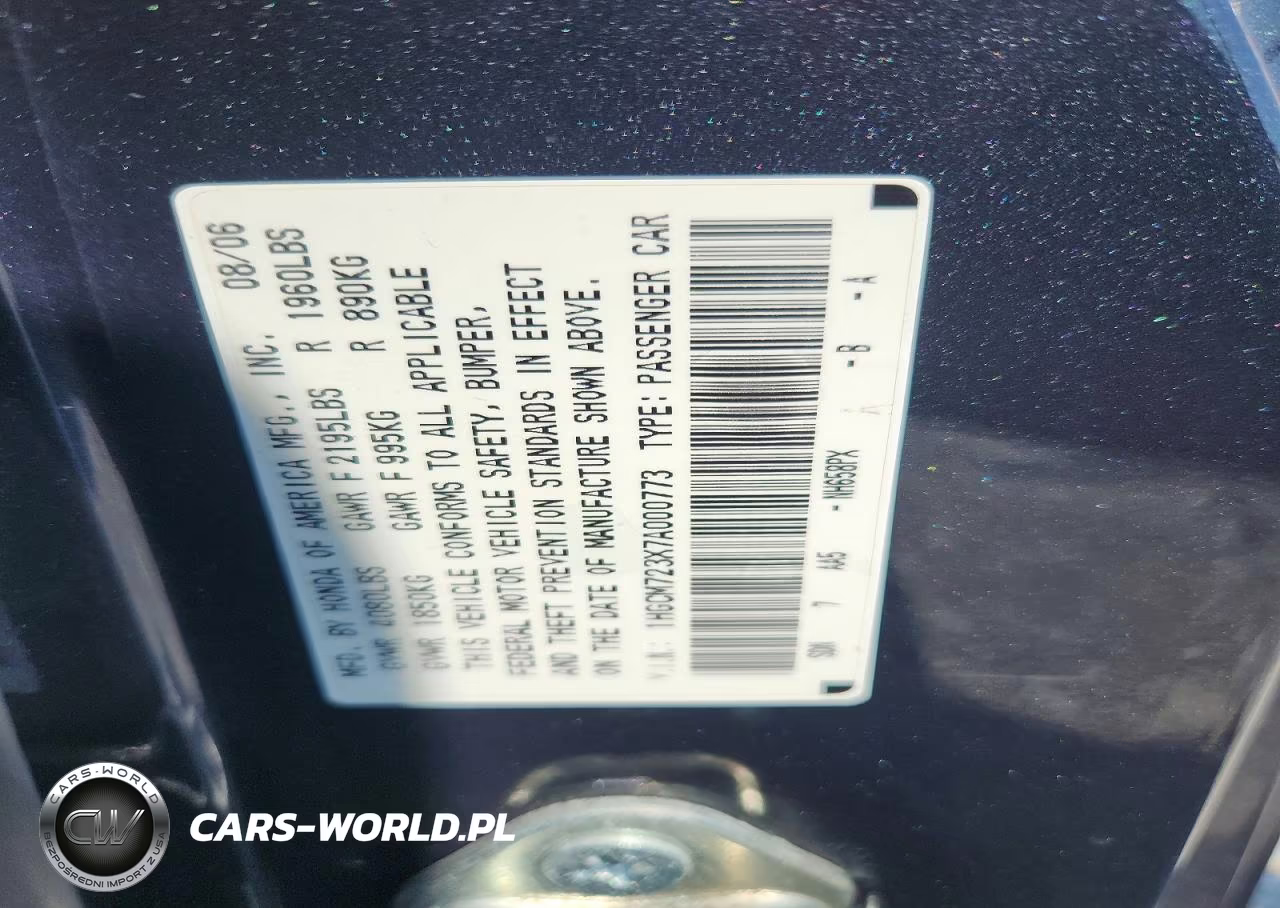 2007 Honda Accord Lx VIN:1HGCM723X7A000773 - 12