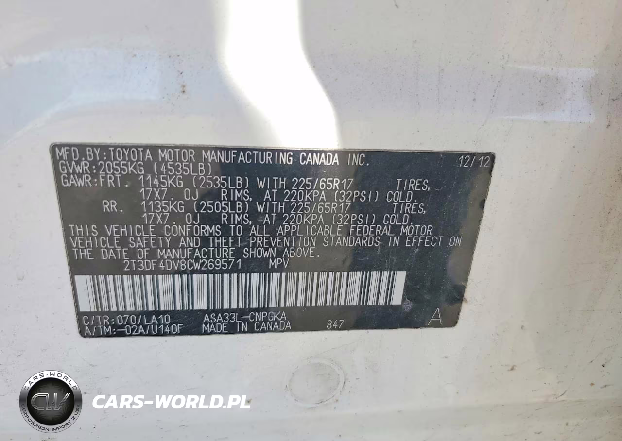 2012 Toyota Rav4 Limited VIN:2T3DF4DV8CW269571 - 13
