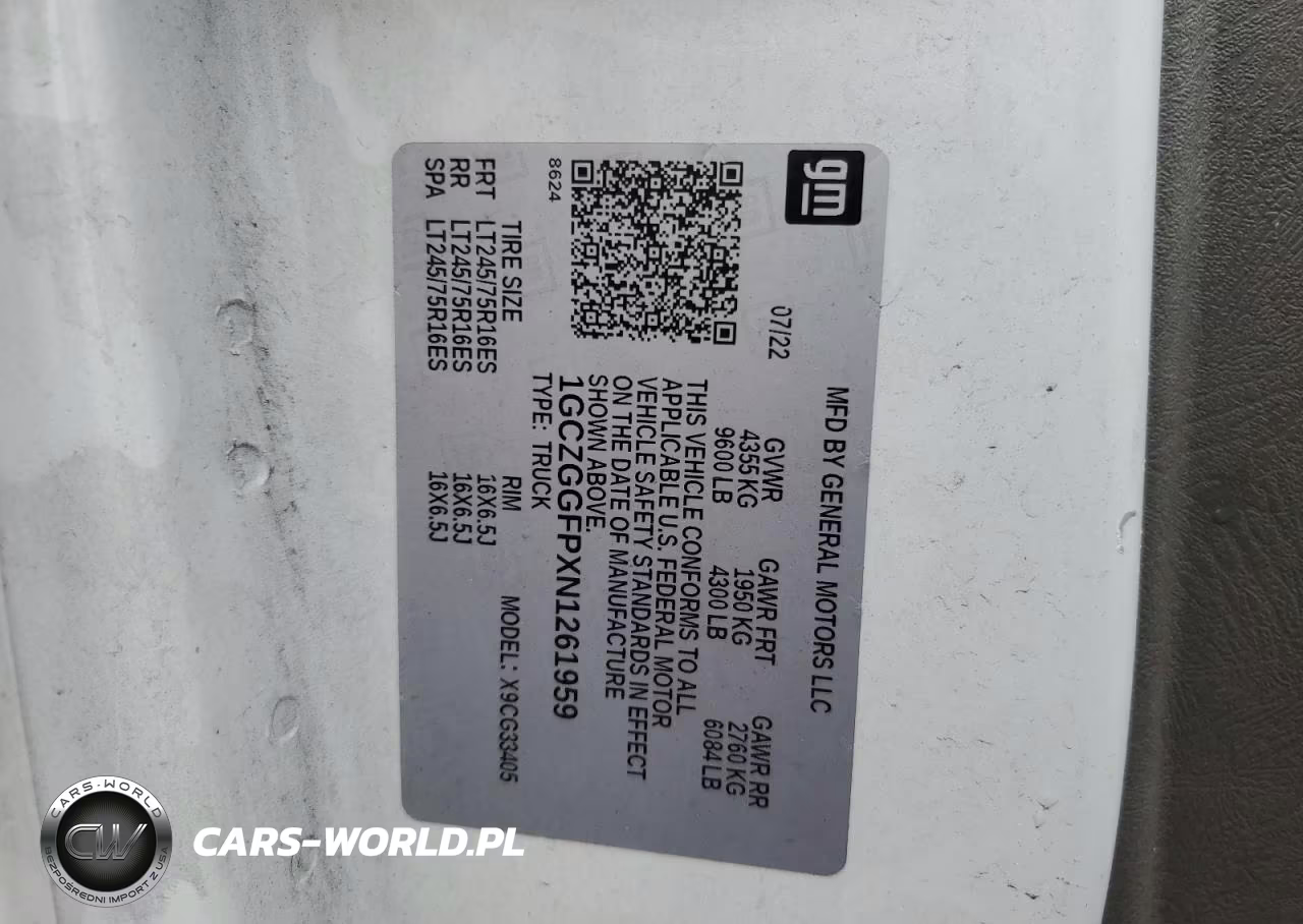 2022 Chevrolet Express G3500 VIN:1GCZGGFPXN1261959 - 12