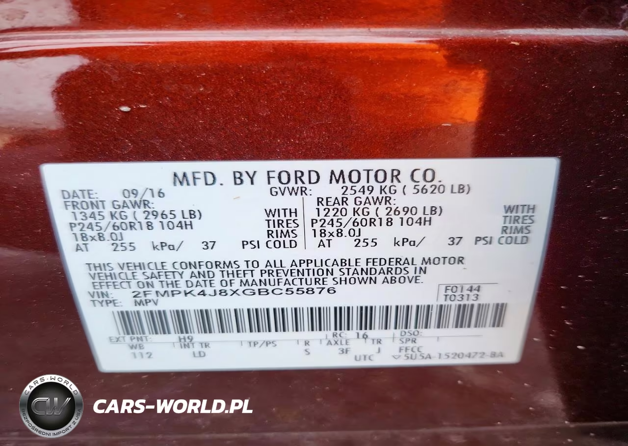 2016 Ford Edge Sel VIN:2FMPK4J8XGBC55876 - 13