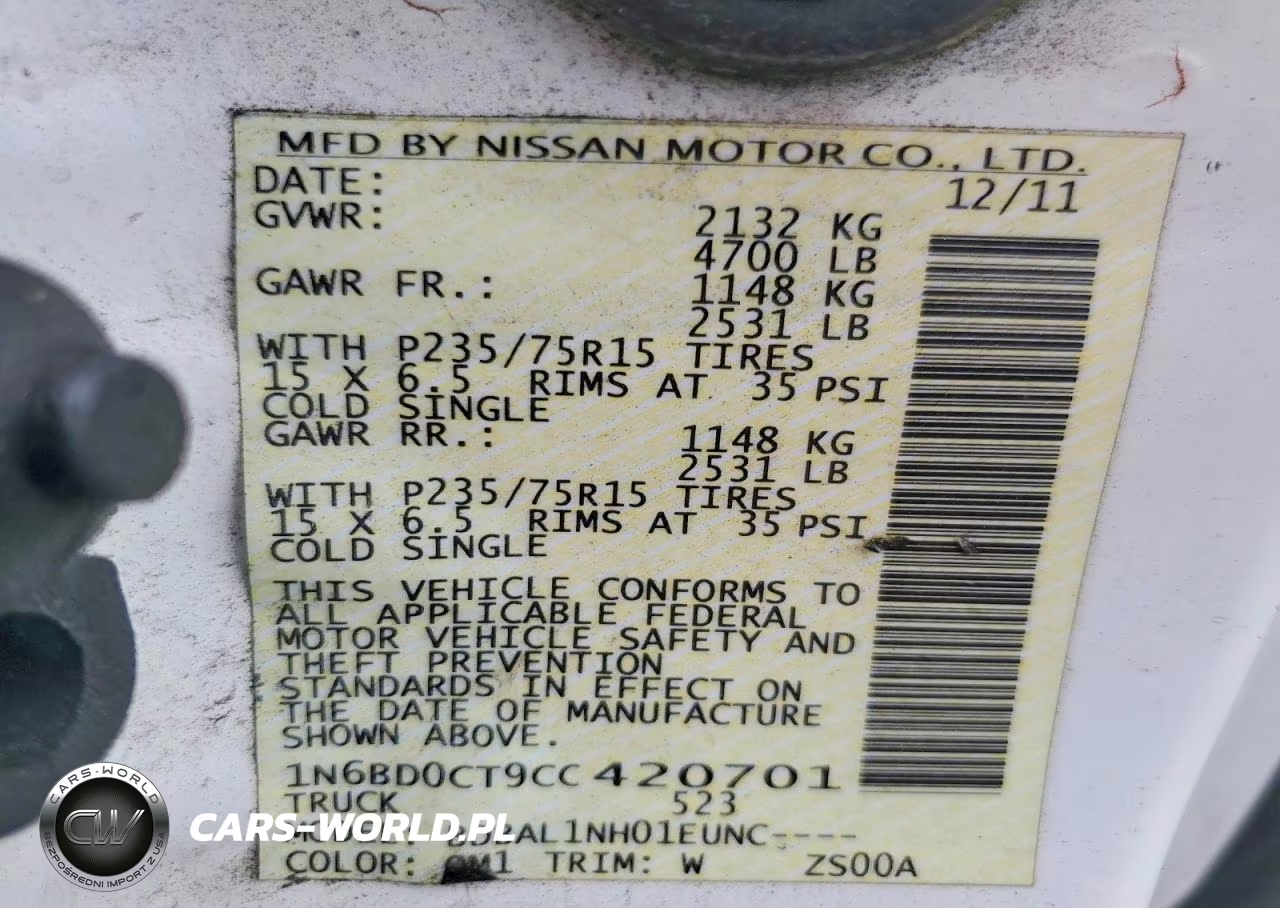 2012 Nissan Frontier S VIN:1N6BD0CT9CC420701 - 12