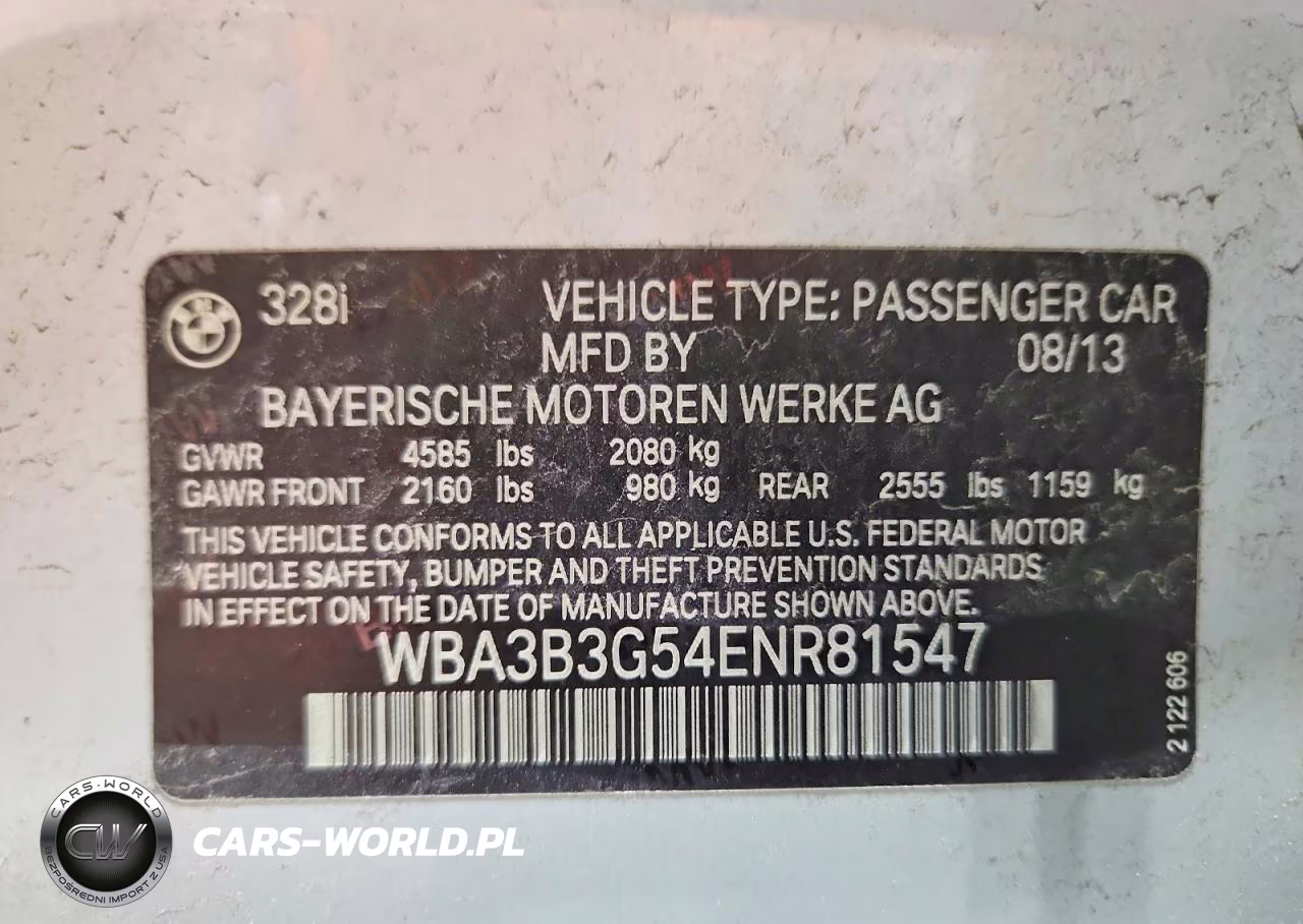 2014 BMW 328 Xi VIN:WBA3B3G54ENR81547 - 12