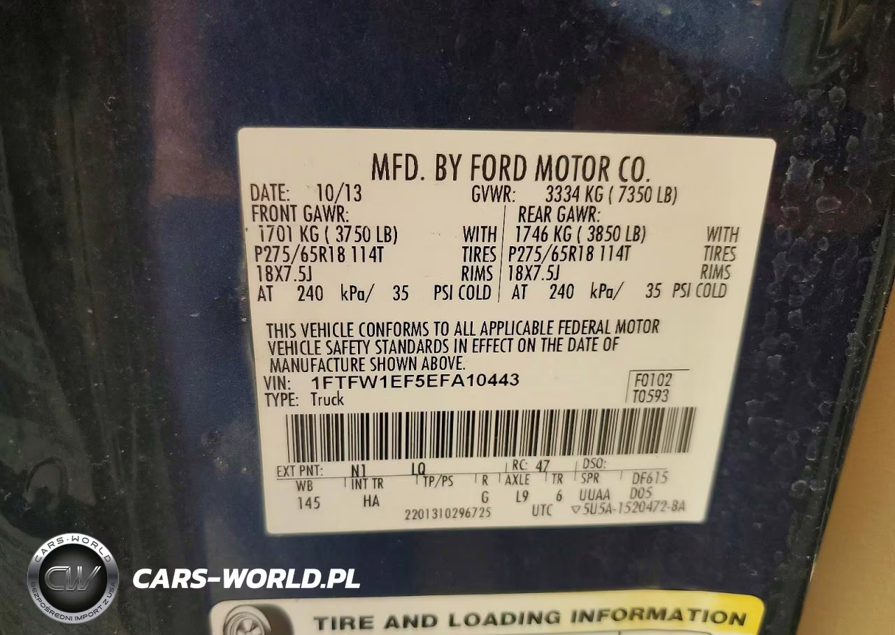 2014 Ford F150 Supercrew VIN:1FTFW1EF5EFA10443 - 12