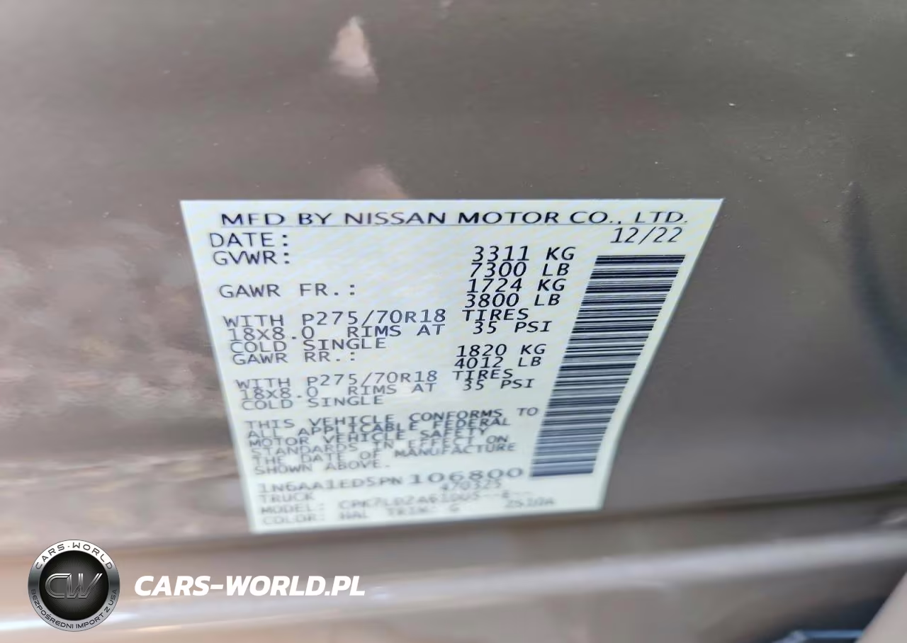 2023 Nissan Titan Pro-4X VIN:1N6AA1ED5PN106800 - 12