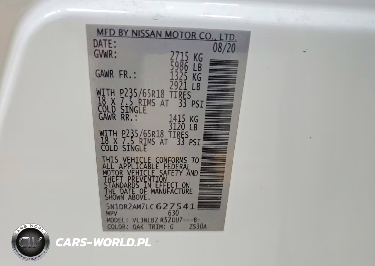 2020 Nissan Pathfinder S VIN:5N1DR2AM7LC627541 - 13