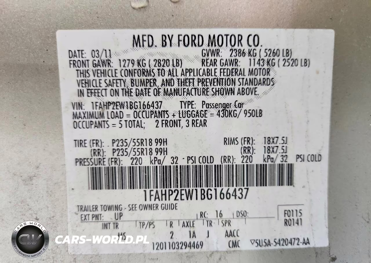 2011 Ford Taurus Sel VIN:1FAHP2EW1BG166437 - 12