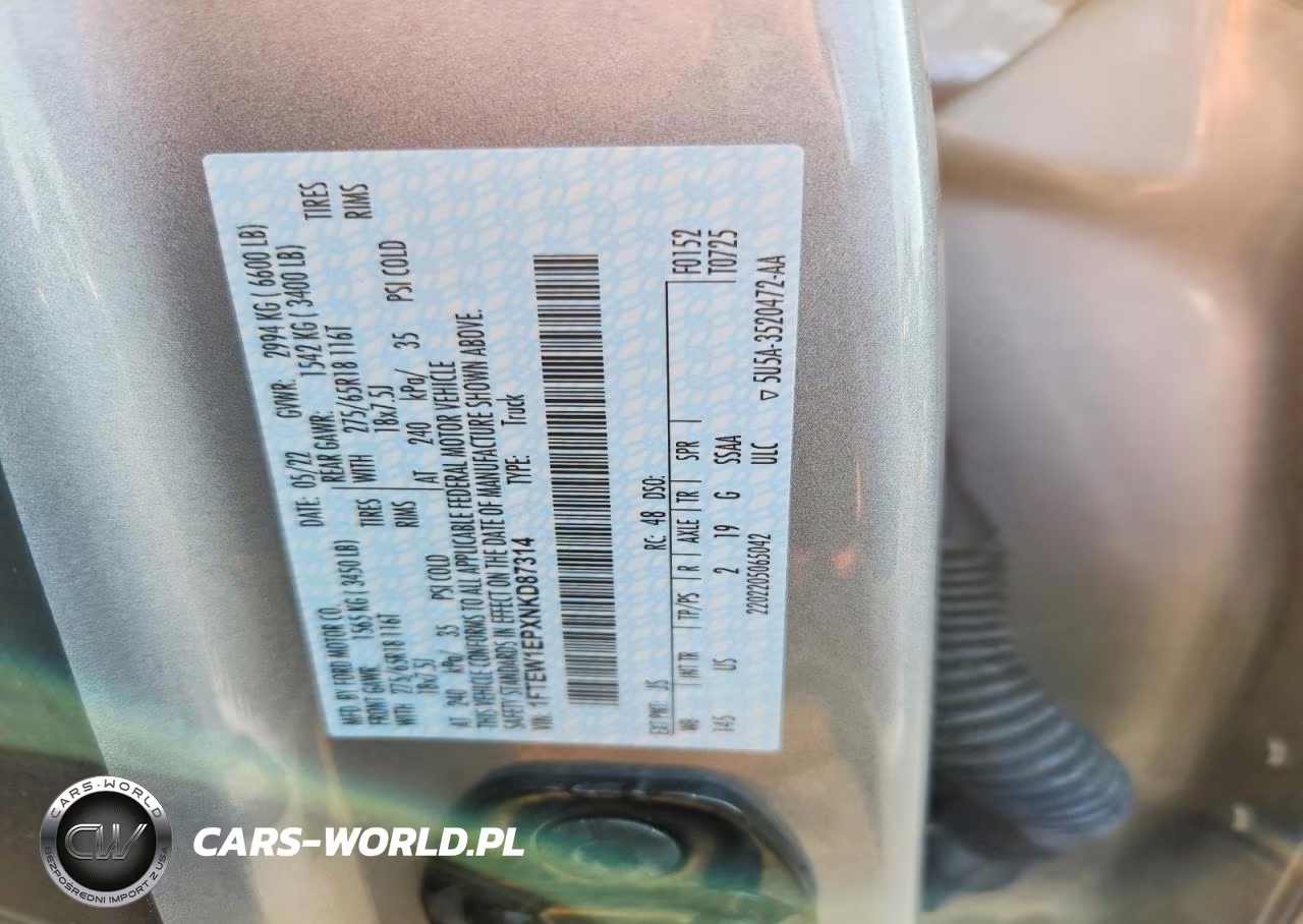 2022 Ford F150 Supercrew VIN:1FTEW1EPXNKD87314 - 12