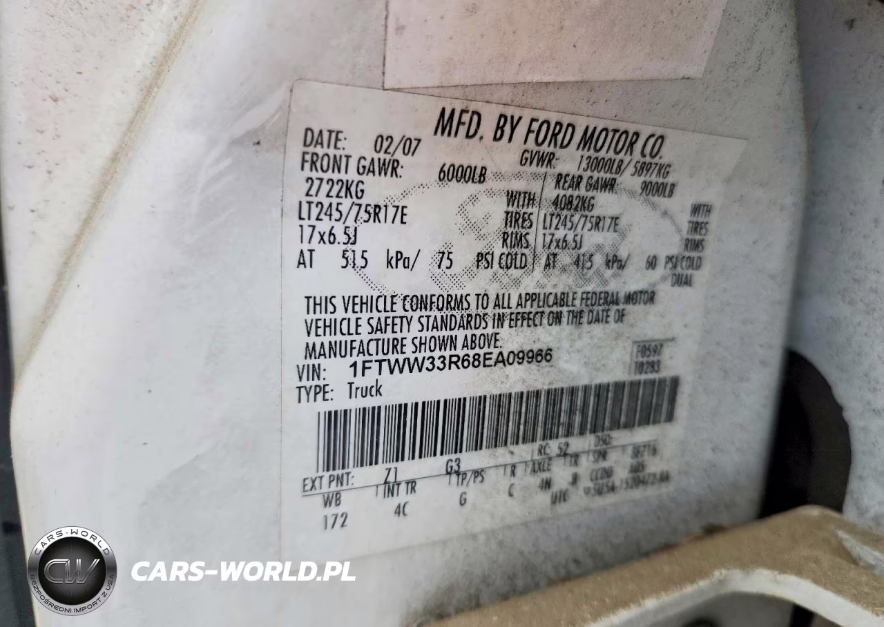 2008 Ford F350 Super Duty VIN:1FTWW33R68EA09966 - 12
