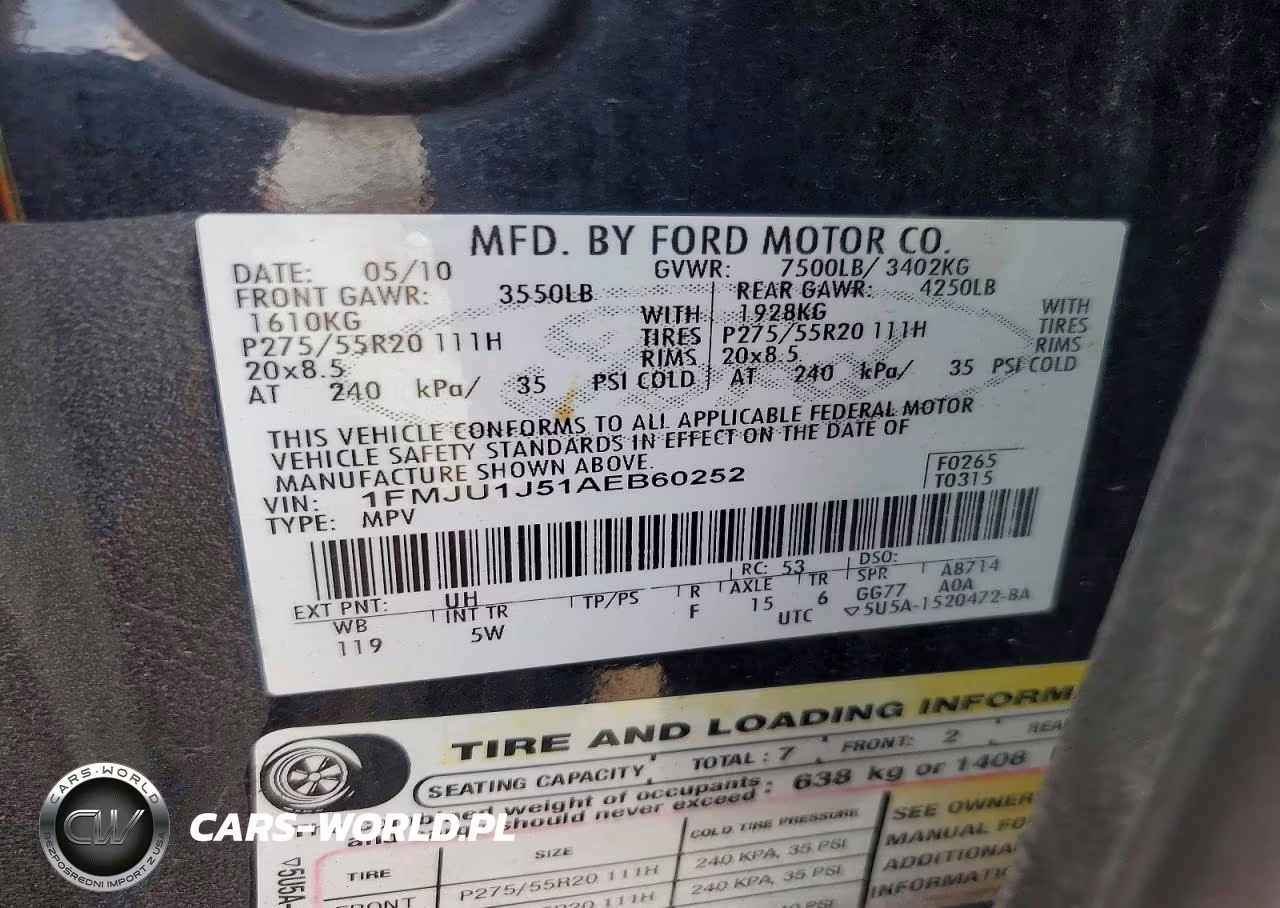 2010 Ford Expedition Eddie Bauer VIN:1FMJU1J51AEB60252 - 14