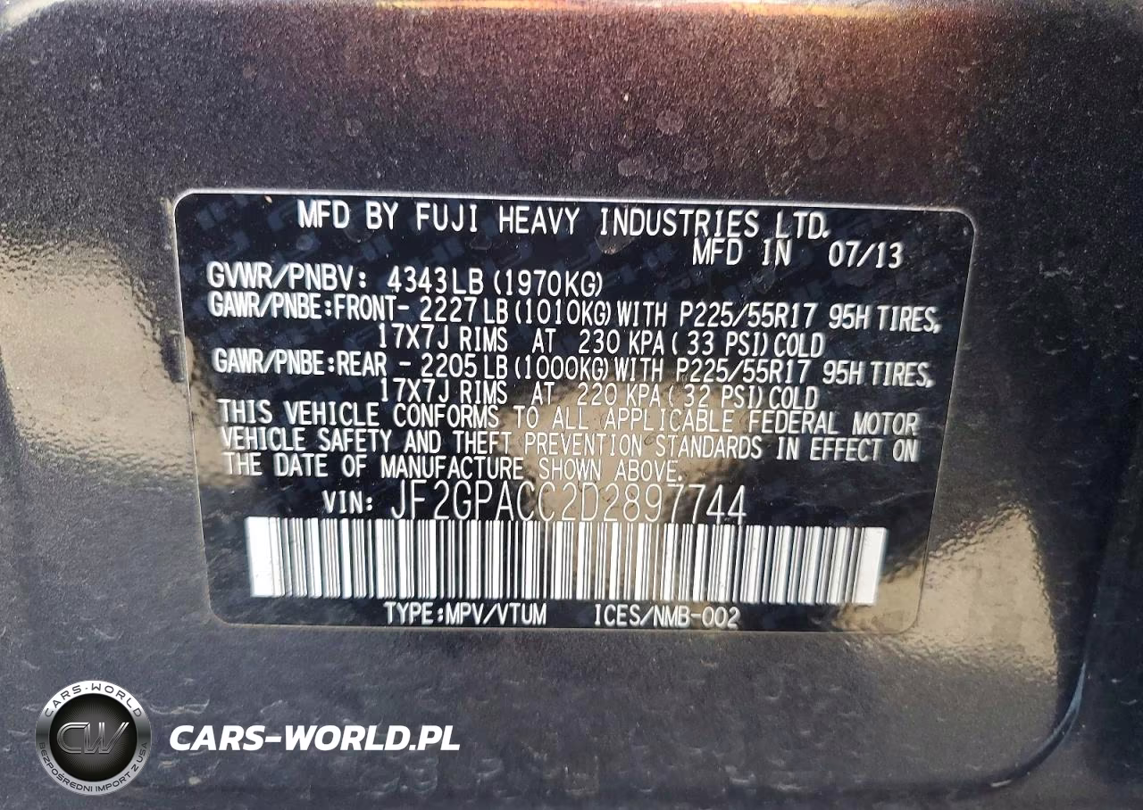 2013 Subaru Xv Crosstrek 2.0 Premium VIN:JF2GPACC2D2897744 - 13