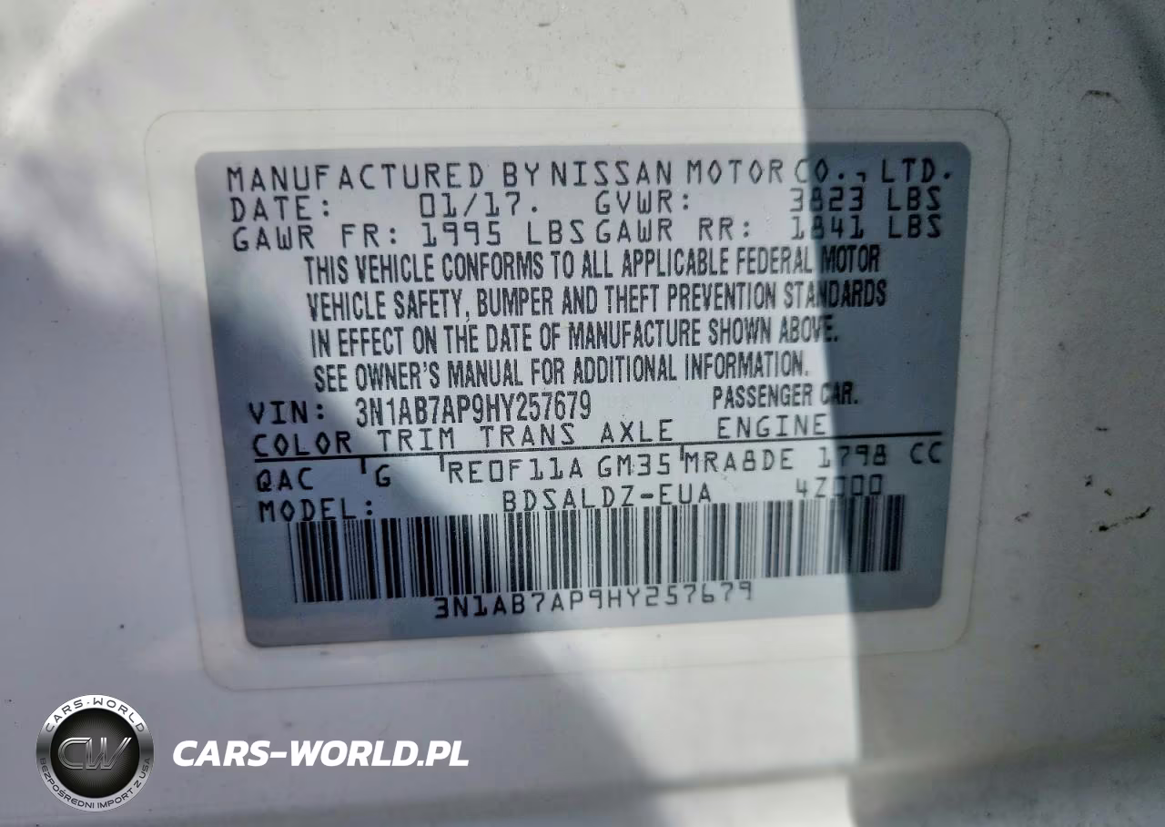 2017 Nissan Sentra Sv VIN:3N1AB7AP9HY257679 - 12