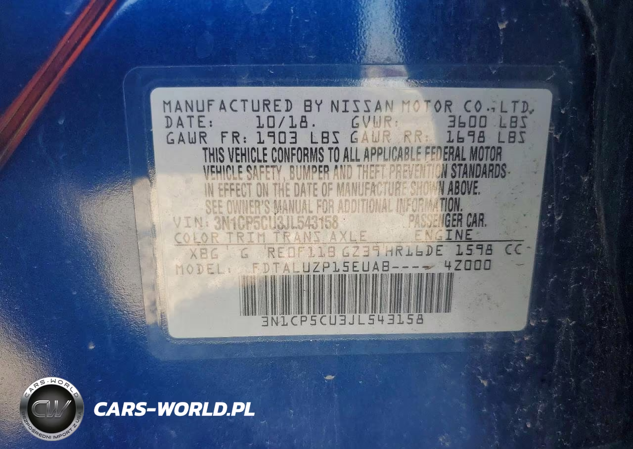 2018 Nissan Kicks Sr VIN:3N1CP5CU3JL543158 - 13
