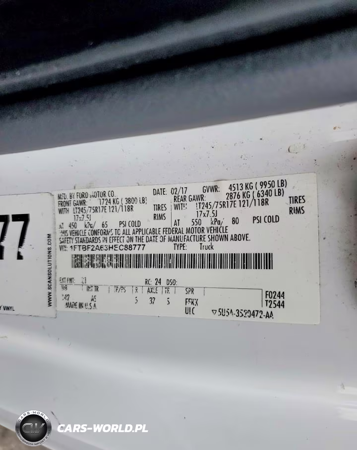 2017 Ford F250 Super Duty VIN:1FTBF2A63HEC88777 - 12