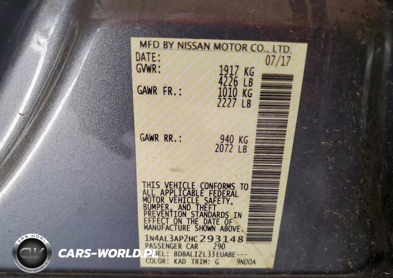 2017 Nissan Altima 2.5 Sv VIN:1N4AL3AP2HC293148 - 13
