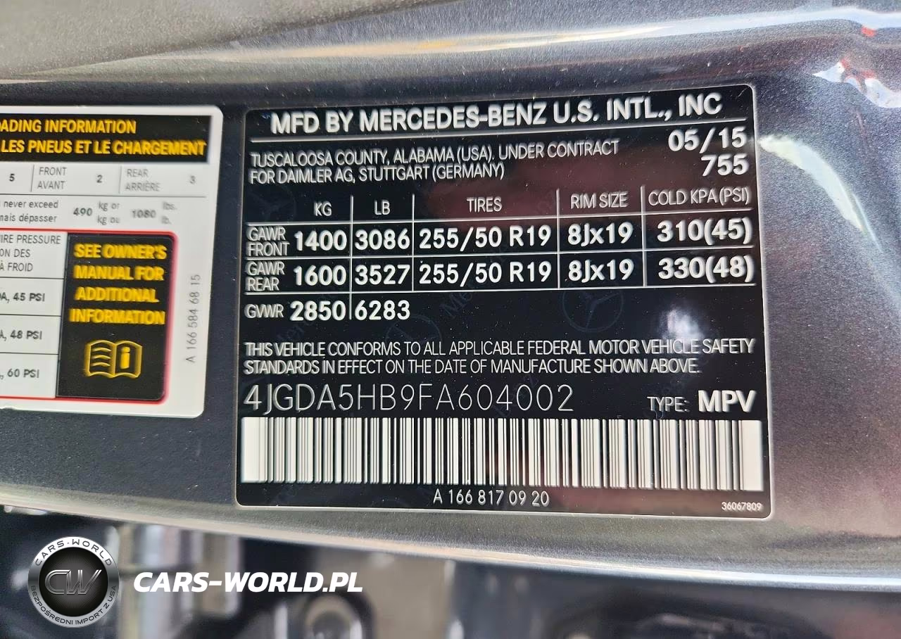 2015 Mercedes-Benz Ml 350 4Matic VIN:4JGDA5HB9FA604002 - 13