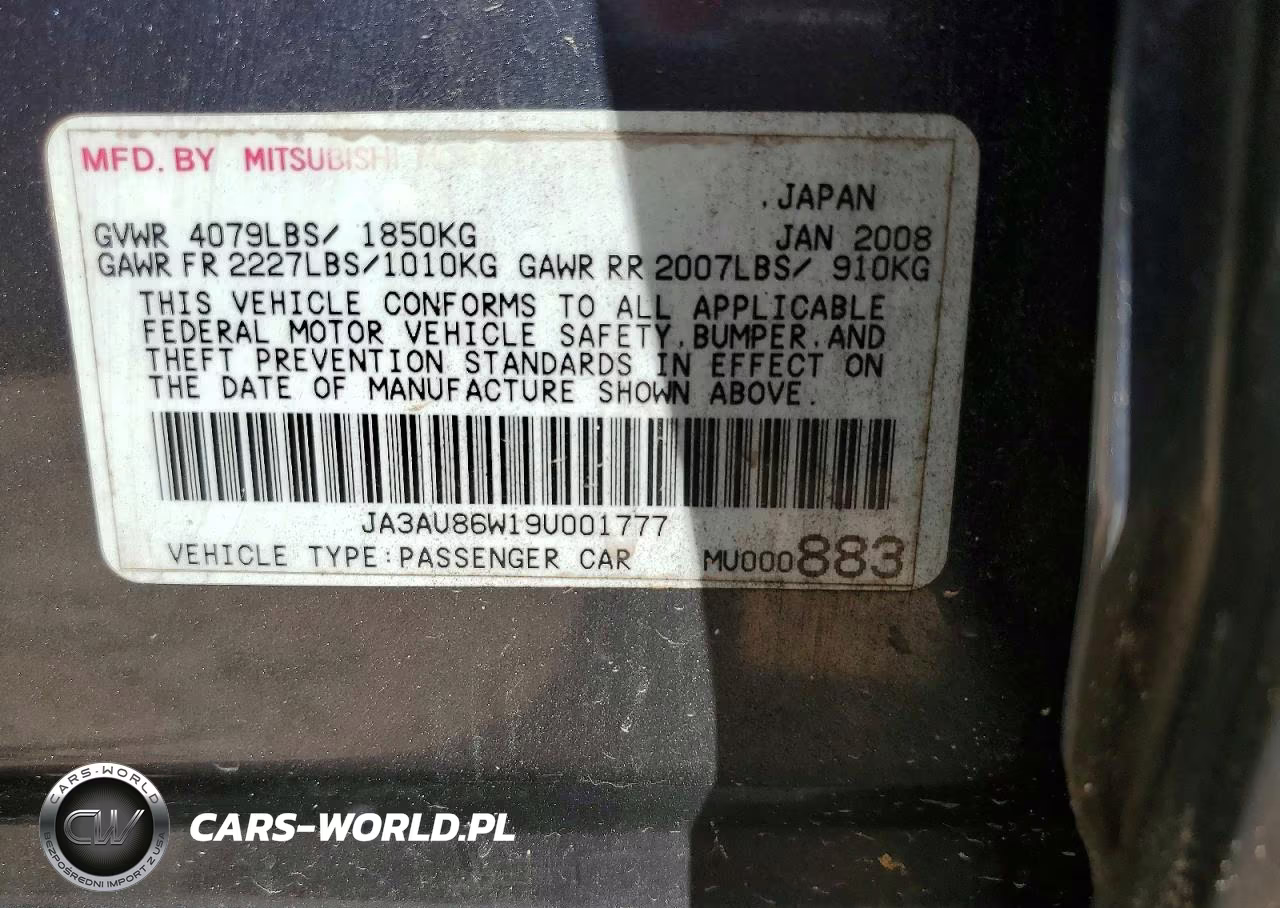 2009 Mitsubishi Lancer Gts VIN:JA3AU86W19U001777 - 12