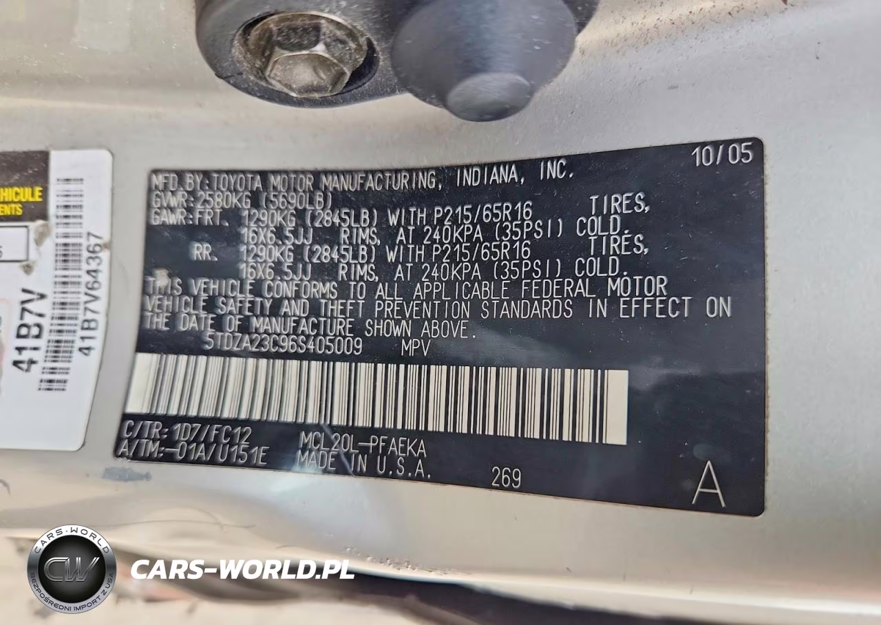 2006 Toyota Sienna Le 7 Passenger VIN:5TDZA23C96S405009 - 13