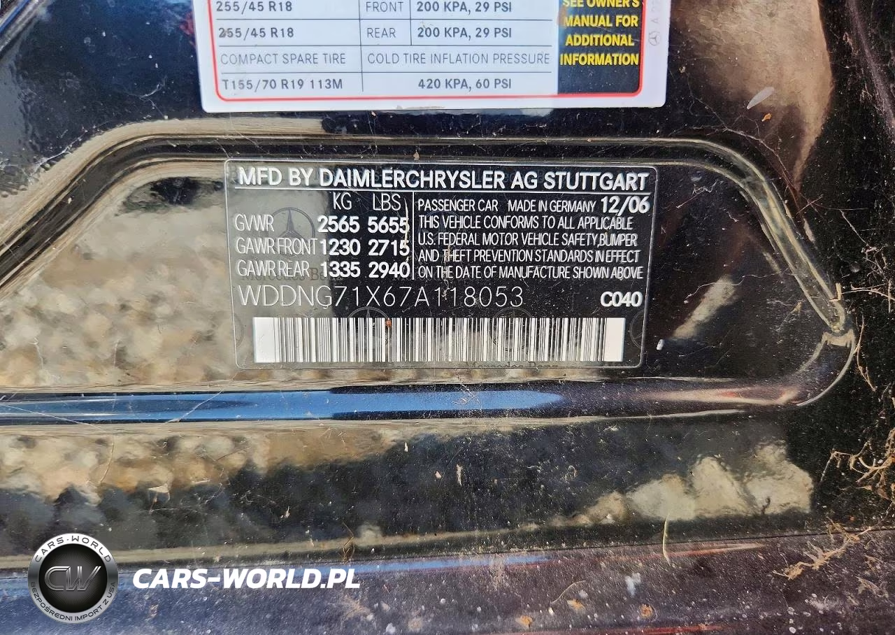 2007 Mercedes-Benz S 550 VIN:WDDNG71X67A118053 - 12