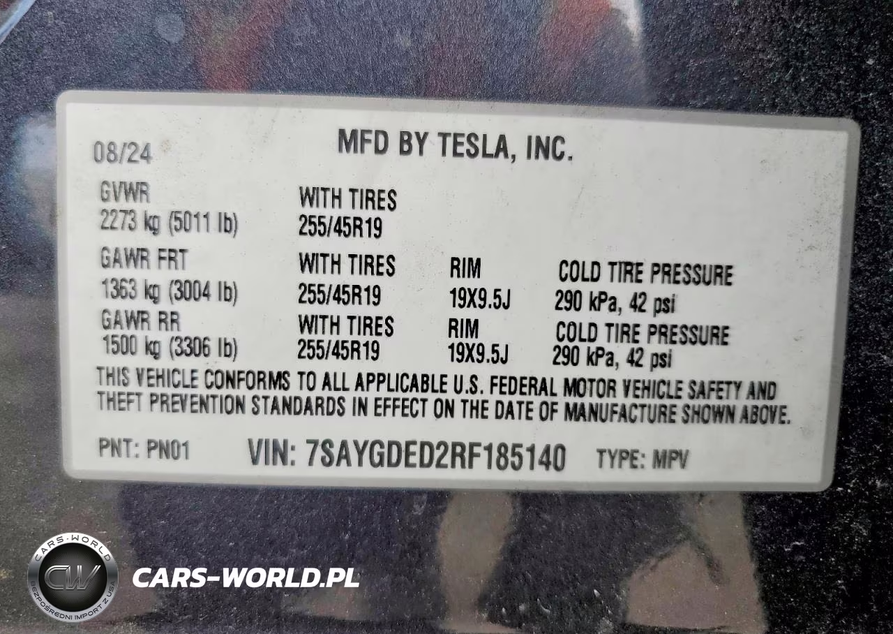 2024 Tesla Model Y VIN:7SAYGDED2RF185140 - 12