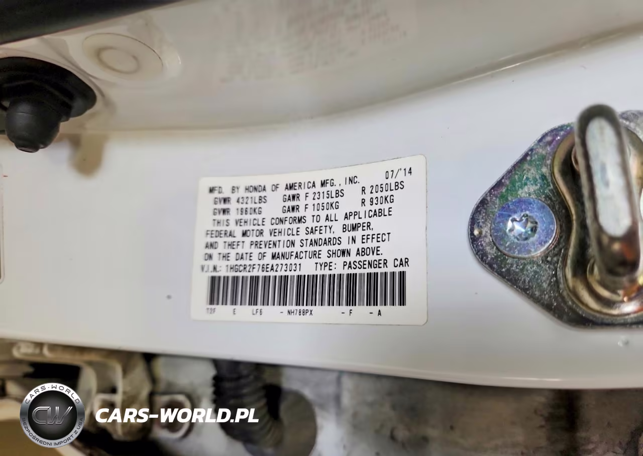 2014 Honda Accord Ex VIN:1HGCR2F76EA273031 - 12