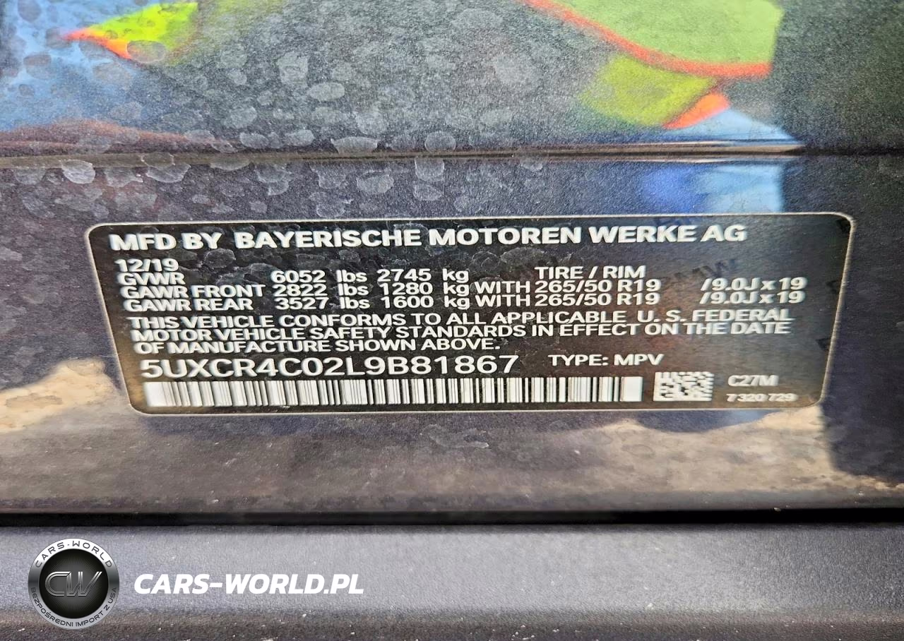 2020 BMW X5 Sdrive 40I VIN:5UXCR4C02L9B81867 - 12
