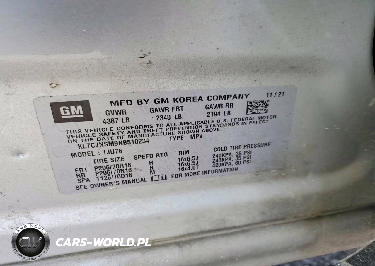 2022 Chevrolet Trax Ls VIN:KL7CJNSM9NB510234 - 12