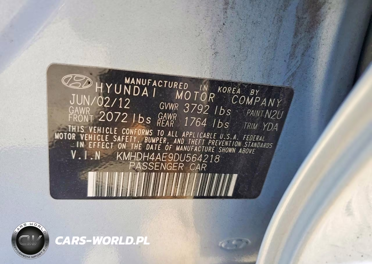 2013 Hyundai Elantra Limited VIN:KMHDH4AE9DU564218 - 12